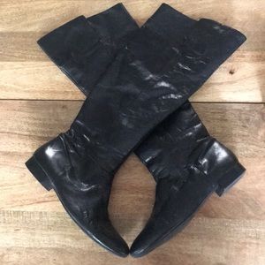 Black Leather Knee High Nine West Boots